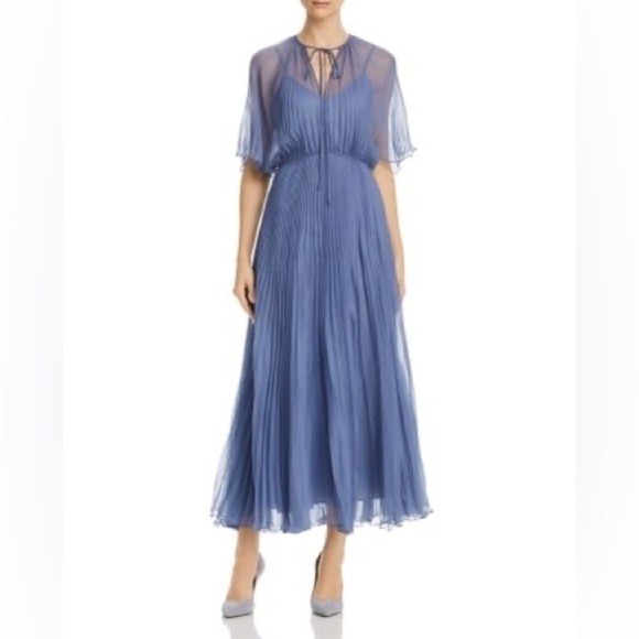 Jill Stuart Wedgwood Esme Pleated Chiffon Midi Dress - Picture 8 of 16